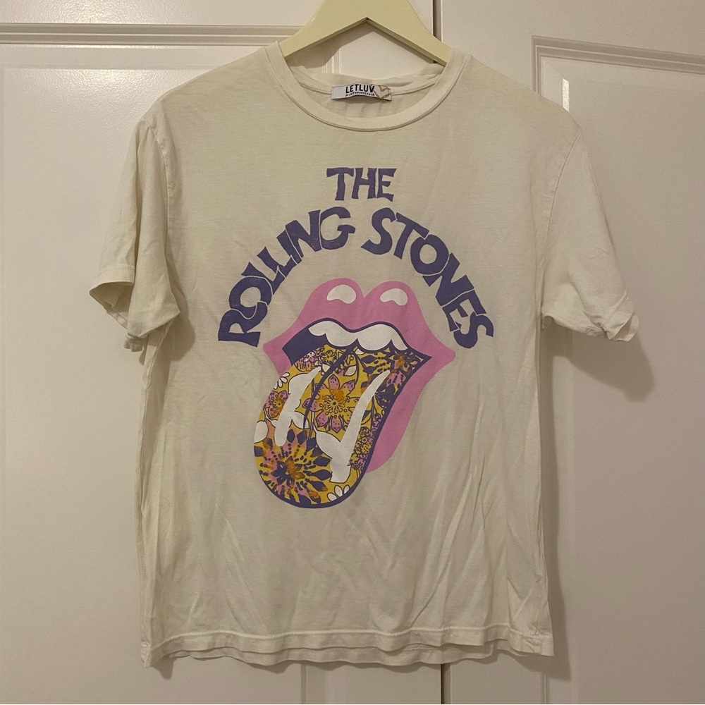 Anthropologie Letluv Rolling Stones Graphic Short Sleeve Tee